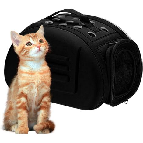 Transporttasche Katze，Atmungsaktive Weiche Tragetasche für Katzen Kleine Hunde, Zusammenklappbare Hundereisetasche Katze Tragbare Haustiertrage Paket Transportbox