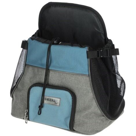 Transporttasche vorne - KERBL - Urlaub - Grau/blau - 31x24x38 cm - Widerstandsfähiger Oxford-Stoff