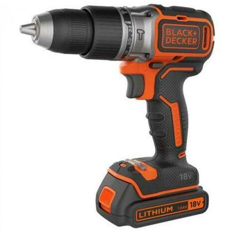 Taladro percutor Black+Decker BL188KB Sin escobillas - 18 V 2 bat. 1,5 Ah y maletín