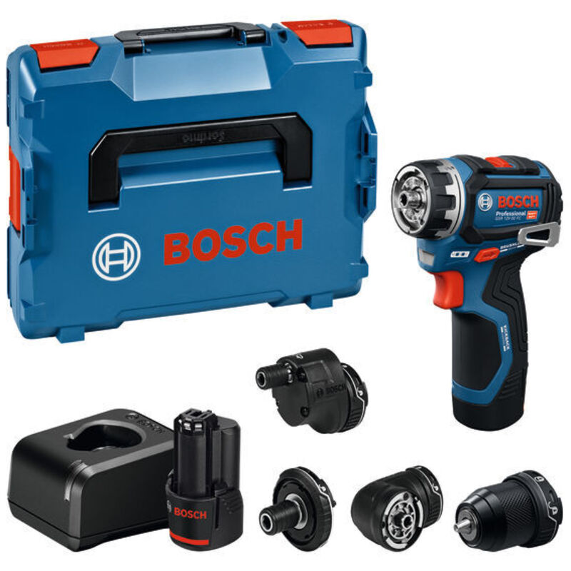 Trapano a batteria Bosch GSR 12V-32 FC, 2x 2.0Ah e caricabatterie + 4x accessori in L-BOXX