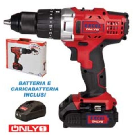 Trapano a batteria litio 18v 2ah con percussione trb05 only1 Excel
