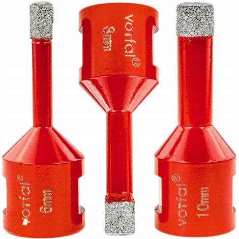 Trapano a corona diamantato M14 per grès e piastrelle ceramiche 6 8 10 mm 3 pz
