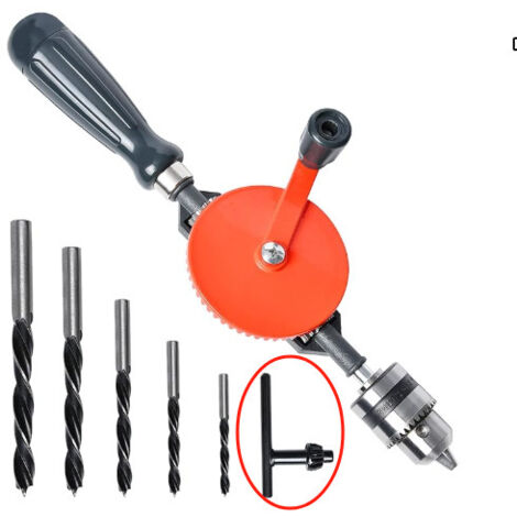 Trapano a mano potente e veloce con impugnatura antiscivolo e 5 mandrini in ghisa S/S per legno, plastica, acrilico