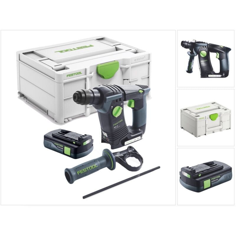 Image of Trapano a percussione a batteria Festool bhc 18-Basic 18 v 1,8 j sds Plus Brushless + 1x batteria 3,0 Ah + Systainer - senza caricabatterie