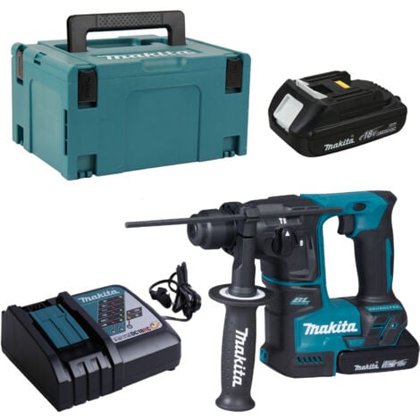 Trapano a percussione a batteria Makita 18V DHR171RAJ SDS+ con 2 batterie da 2,0 Ah + caricabatterie in MAKPAC 3