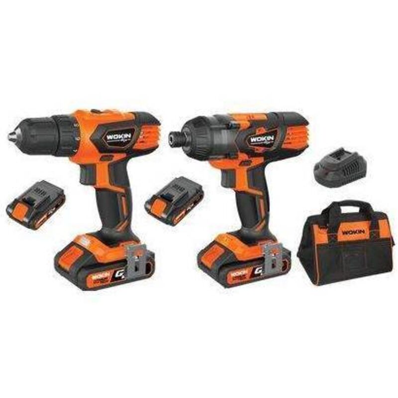 Wokin - trapano + avvit impulsi batt GP20V 628002