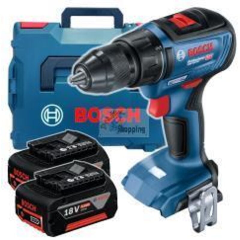 Trapano avvitatore 18V 50 Nm Bosch con 2 batterie 18V 5.0Ah - caricabatterie - L.Boxx - 06019H5001