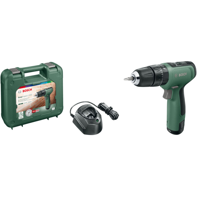 Trapano avvitatore a batteria 12V 1.5Ah integrata con valigetta Bosch caricabatteria+valigetta+set 34PZ.