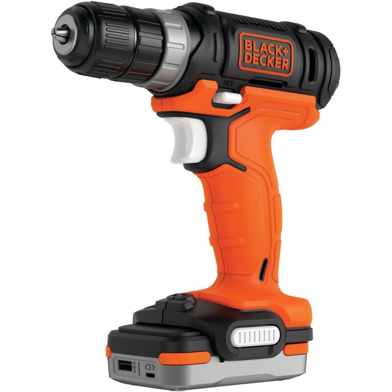 Black&decker - trapano avvitatore a batteria 12v cavo usb caricabatteria 230v bdcdd12s1-qw