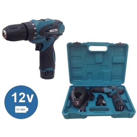 Trapano avvitatore a batteria 12V Litio c/batteria di riserva in valigetta