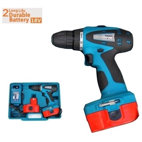 Trapano avvitatore a batteria 18V c/batteria di riserva