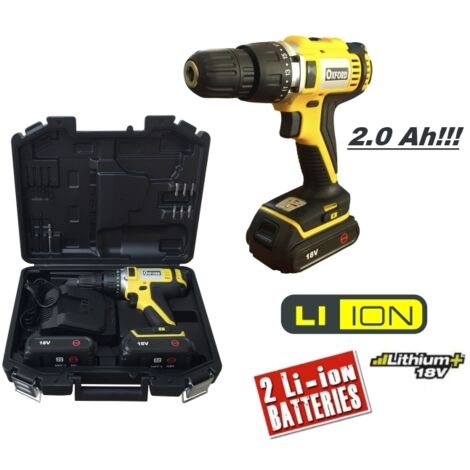 Trapano avvitatore a batteria 18V Litio c/batteria di riserva in valigetta c/accessori