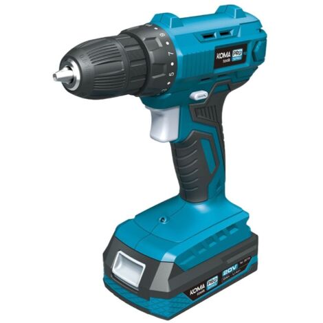 Trapano avvitatore a batteria 20V KOMA TOOLS - Batteria 2,0Ah - Caricatore - Accessori