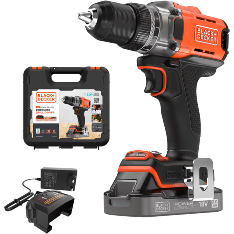 TRAPANO AVVITATORE A BATTERIA 'BCD382D1XK-QW' 18V - 2,0 ah Litio  - BLACK DECKER