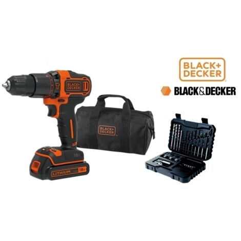 Trapano avvitatore a batteria c/percussione 18V Litio + 32 accessori Black&Decker - BDCHD18S32