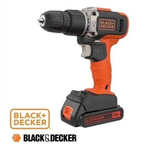 GRECOSHOP Trapano avvitatore a batteria c/percussione 18V Litio Black&Decker - BCD003C1