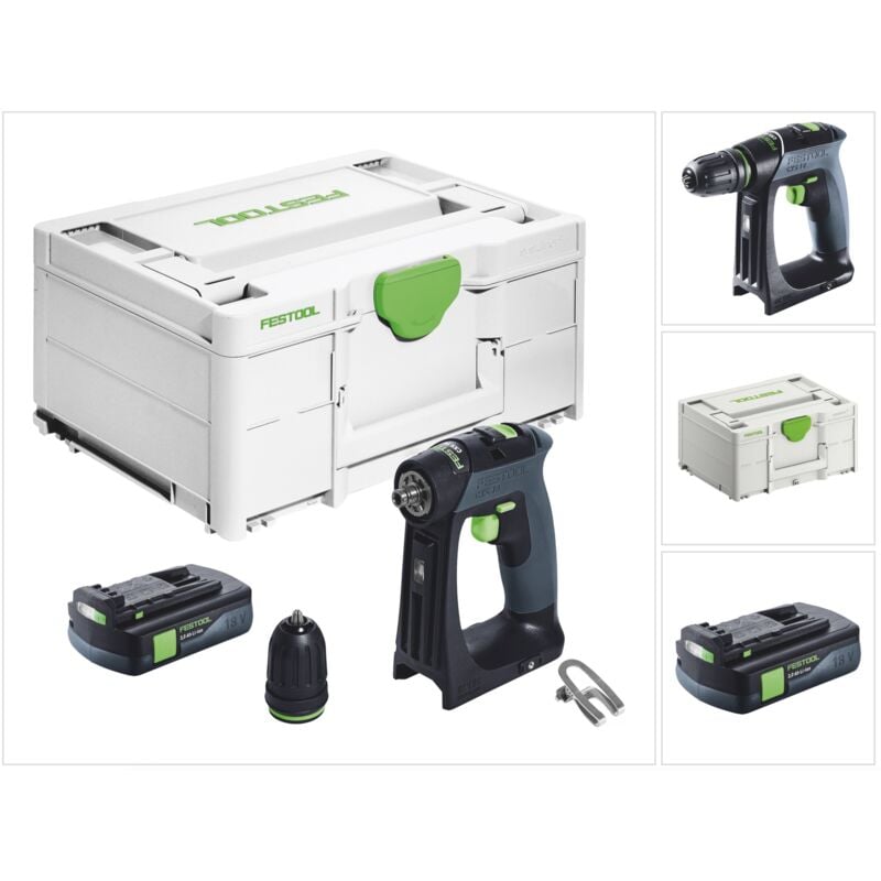 Image of Trapano avvitatore a batteria Festool cxs 18 18 v 40 Nm Brushless + 1x batteria 3,0 Ah + Systainer - senza caricabatterie
