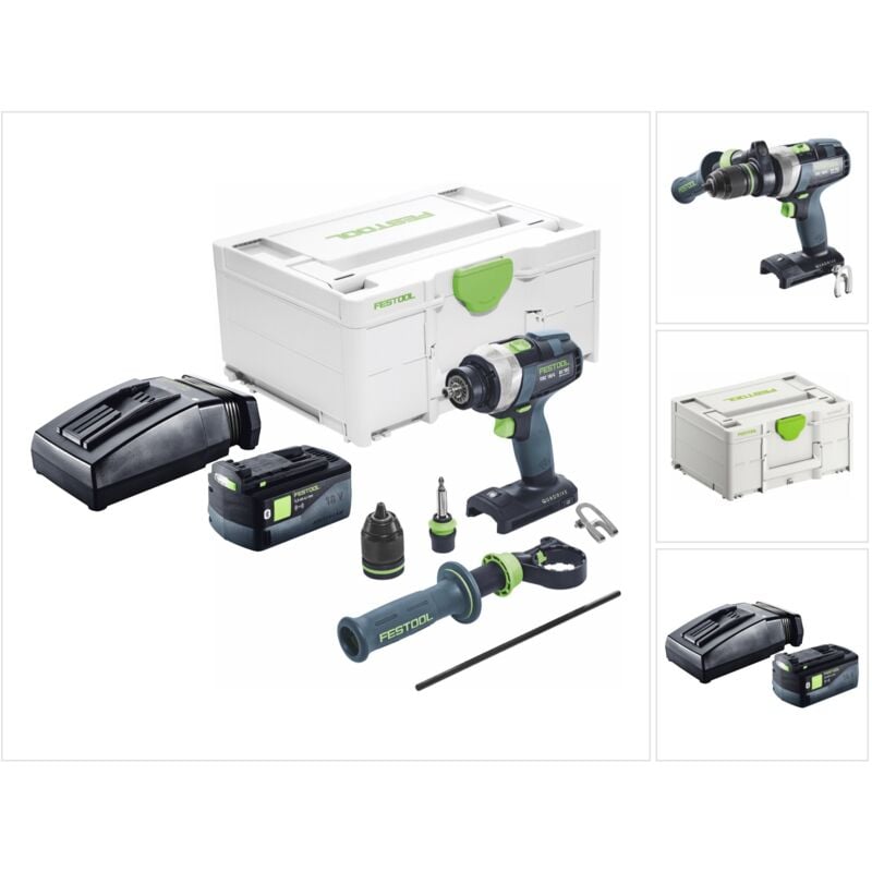 Image of Trapano avvitatore a batteria Festool TDC 18/4 I-Basic 18 V 75 Nm Brushless + 1x batteria 5,0 Ah + caricabatterie + Systainer