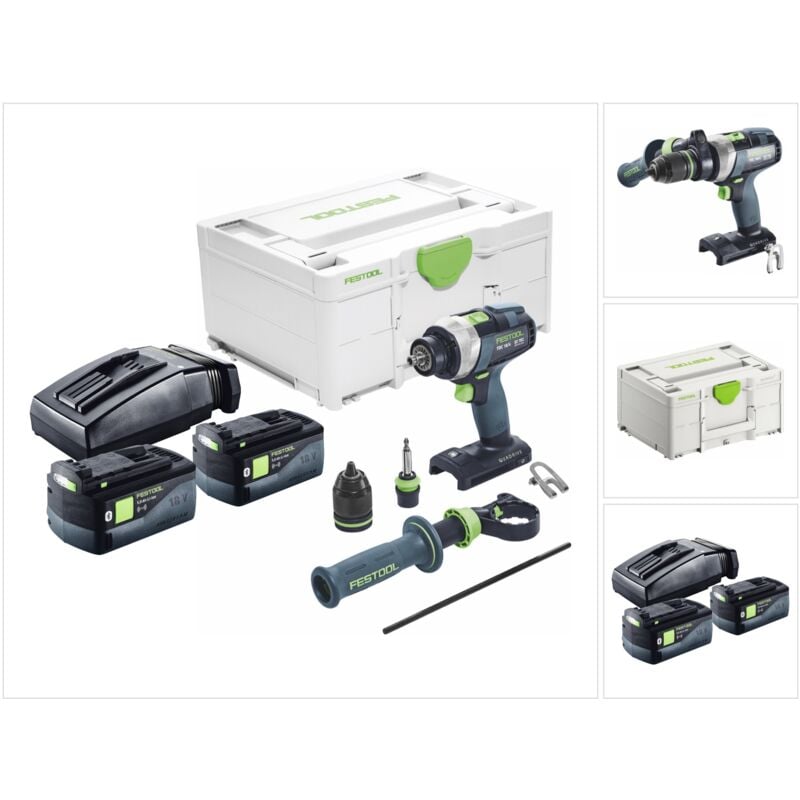 Image of Festool - Trapano avvitatore a batteria tdc 18/4 I-Basic 18 v 75 Nm Brushless + 2x batteria 5,0 Ah + caricabatterie + Systainer