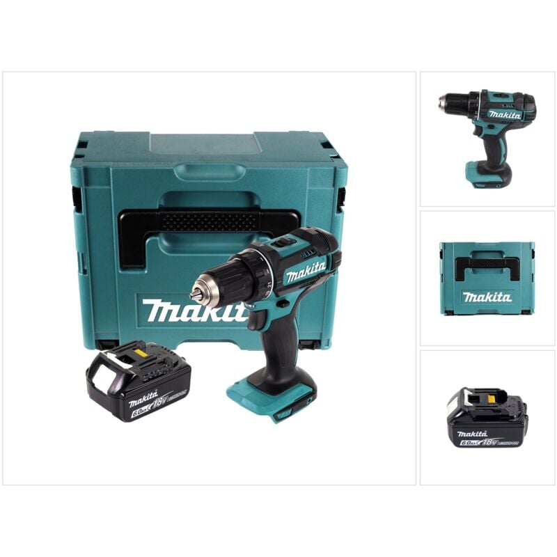 Trapano avvitatore a batteria Makita ddf 482 G1J 62Nm 18V + 1x batteria 6,0Ah + valigetta Makpac - senza caricabatterie