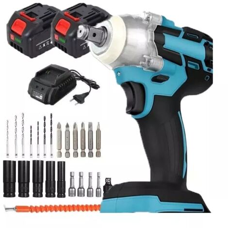 TRAPANO AVVITATORE A IMPULSI BRUSHLESS 400Nm DOPPIA BATTERIA CON 7 INSERTI