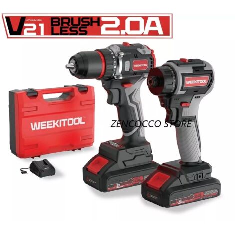 Trapano Avvitatore + Avvitatore a Impulsi 2 Batterie 21V 2.0Ah NW-D5212D+S5213