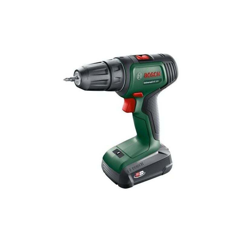 UniversalDrill Trapano a Batteria 18V 1450 Giri-min Senza Chiave Nero-Verde - Bosch