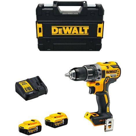 Trapano avvitatore brushless 18V DEWALT + 2 batterie Li-Ion 5Ah + valigetta Tstak - DCD791P2