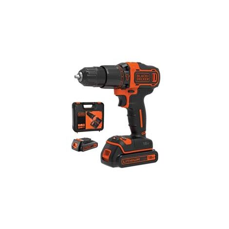 TRAPANO AVVITATORE CON 2 BATT. LITO 18V CON PERCUSSIONE (BDCHD18KBQW)  2 batterie Litio da 1,5 Ah    BLACK&DECKER