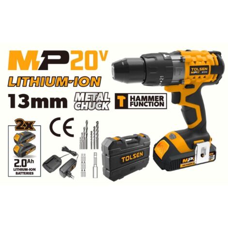 Trapano Avvitatore con Percussione 20V 2Batterie 2Ah