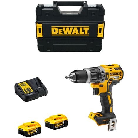 DEWALT + 2 batterie Li-Ion 5Ah + caricabatterie + valigetta Tstak - DCD796P2