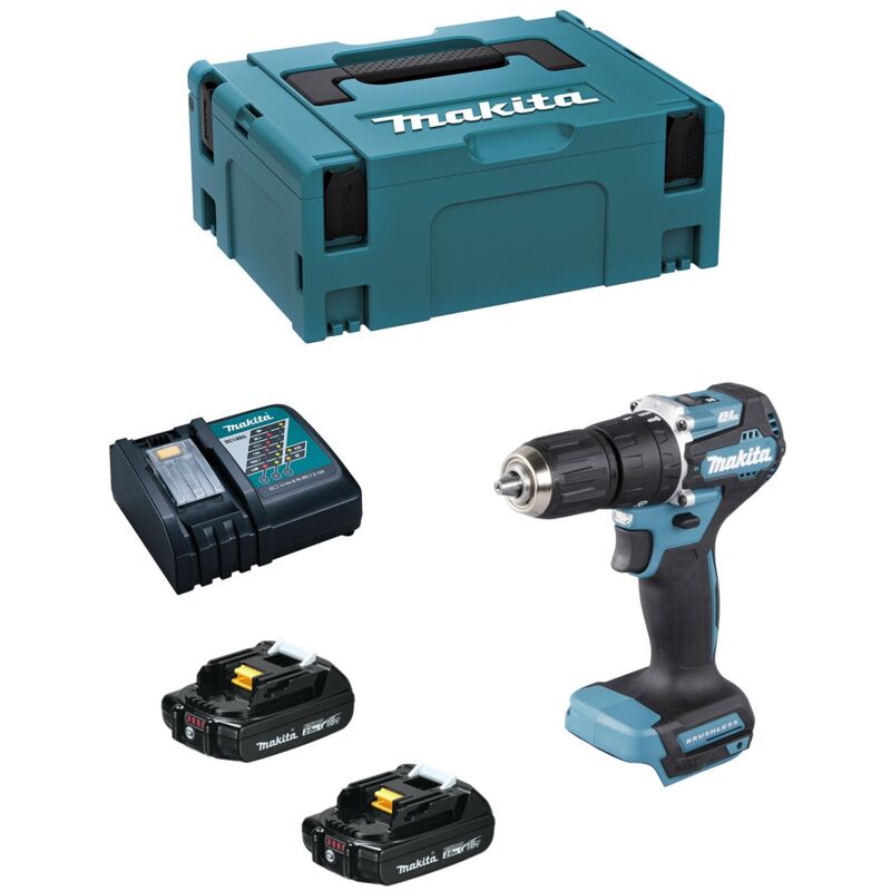 DHP487RAJ - trapano avvitatore a percussione rotante - a batteria - 2 velocità - mandrino 13 mm - 40 N-m - Makita