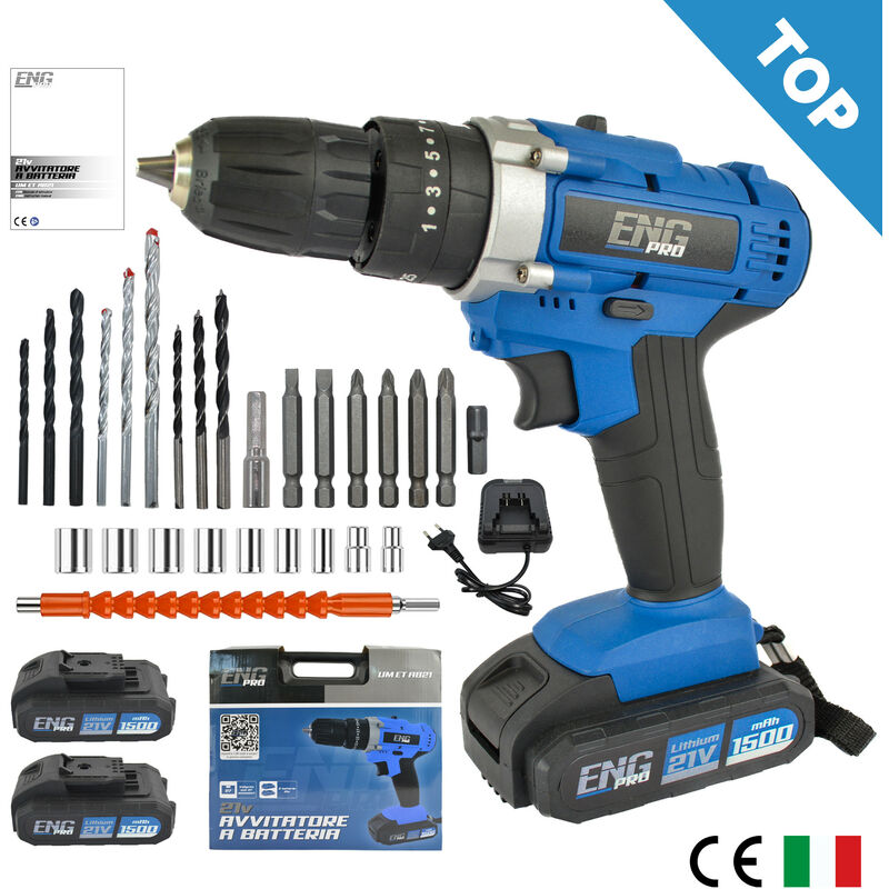 Trapano avvitatore foratura a percussione 21V + 27...