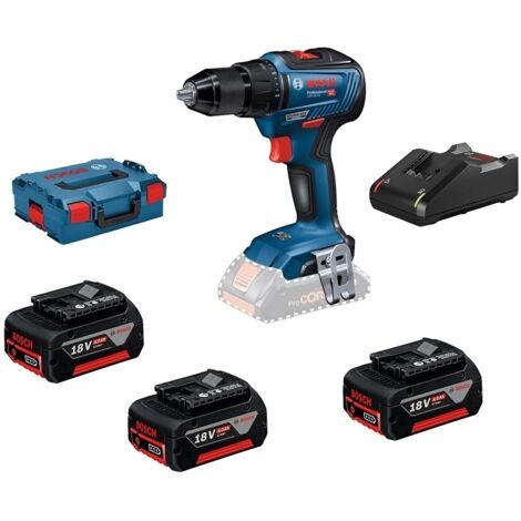 Trapano/avvitatore gsr 18v-55 - BOSCH - con 3 batterie 18V 4Ah - caricabatterie - l-boxx - 0615990L8B