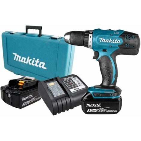 Trapano avvitatore MAKITA 18V 3.0Ah + 2 Batterie, caricabatteria + valigetta - DDF453SFE