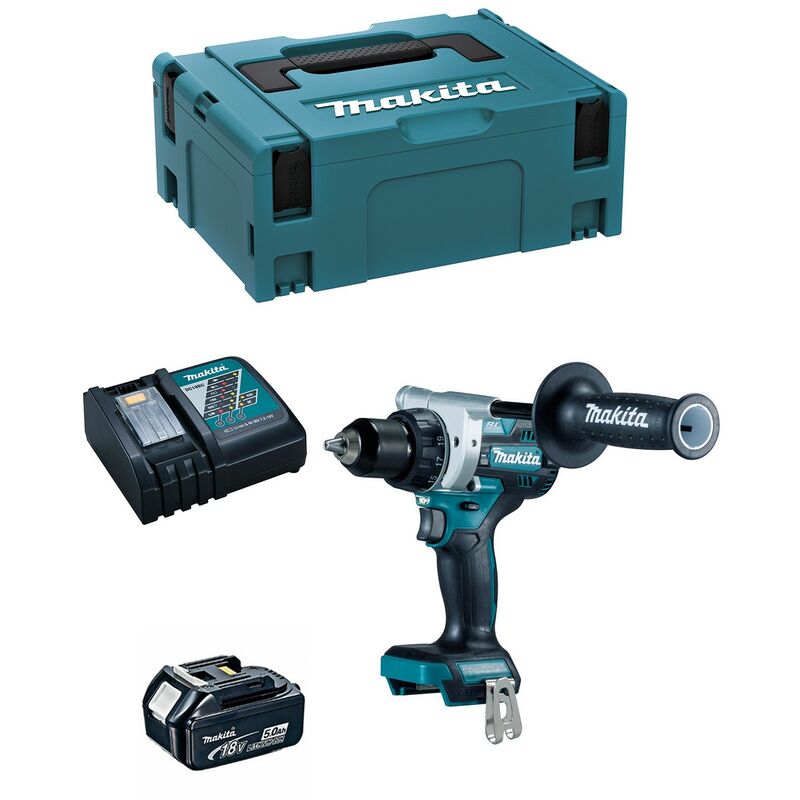 Trapano Avvitatore Makita DDF486RTJ1 (1 x 5,0 Ah + DC18RC + makpac 2)