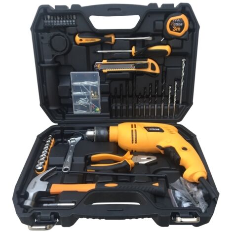Trapano elettrico a percussione 600W 13mm in valigetta con 110 accessori Hoteche - BMC