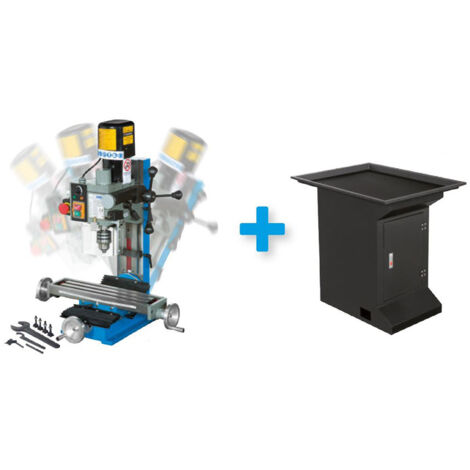 Trapano fresa da banco ad ingranaggi + banco FERVI KIT0195 - ( T058+0599 )
