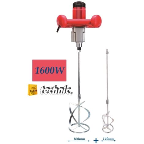 Trapano impastatore/Miscelatore professionale 1600W 160+140mm Elem Brick - MIX1623-2P