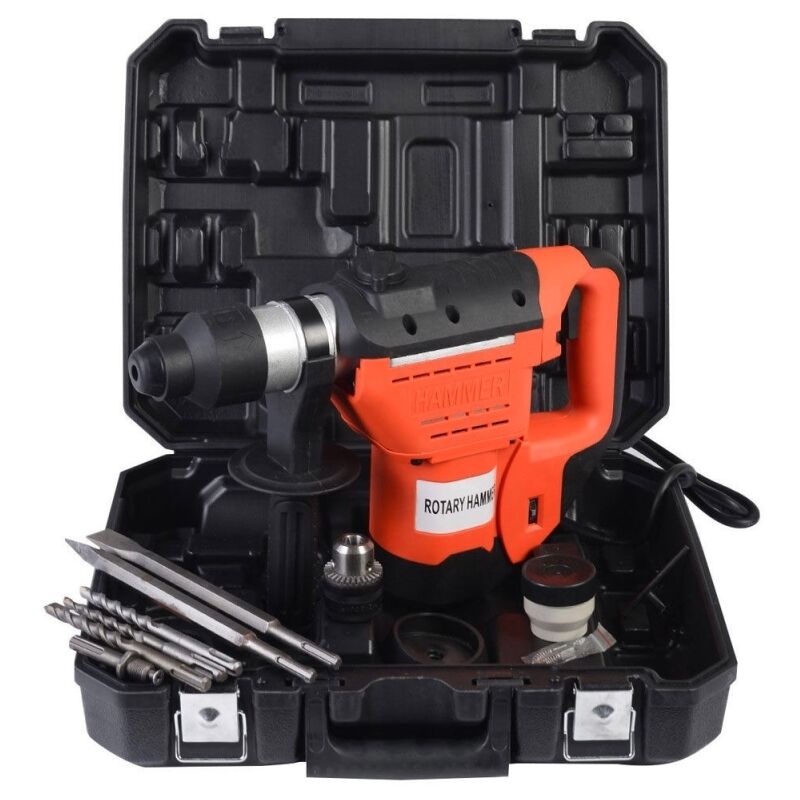 Grecoshop - Trapano martello demolitore 32mm 800W con accessori e mandrino