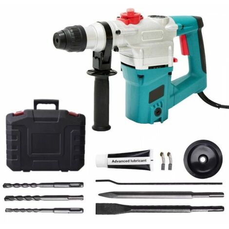 TRAPANO SCALPELLATORE MARTELLO DEMOLITORE 1350W 28MM TASSELLATORE 5 ACCESSORI NV