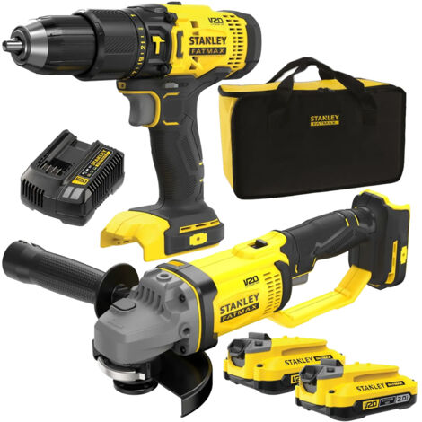 TRAPANO+SMERIGLIATRICE A BATTERIA 'SFMCK471D2S-QW' kit 2 pezzi  - STANLEYFATMAX