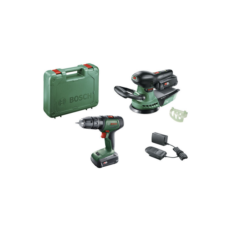 Bosch - Trapano a percussione Universal Impact 18V 2x2Ah + levigatrice AdvOrbit - 06039D410A