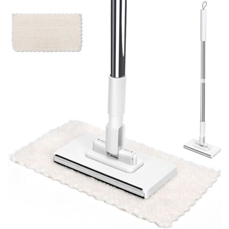 Trapeador profesional de microfibra de 360° con mango ergonómico de acero inoxidable, trapeador plano, trapeador de microfibra para pisos de madera, baldosas y vinilo.