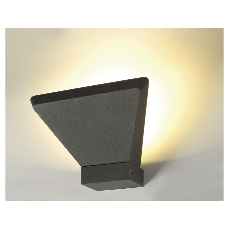 Applique exterieure LED 9.8W anthracite 290x200x190mm 3000K 850lm 230V IP44 TRAPECCO WALL UP SLV 231755