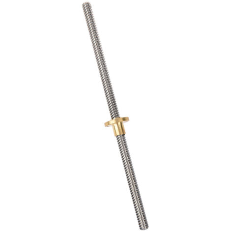 Trapezgewindestange aus 8 mm T8-Edelstahl mit Messingmutter für 3D-Drucker, Länge 300 mm
