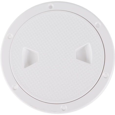 Trappe de pont ronde blanche antidérapante avec trous pré-percés - 15,24 cm