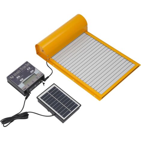 Trappe de poulailler à énergie solaire - automatique avec télécommande Porte pour poules, oies, canards et d'une hauteur inférieure 25,4 cm