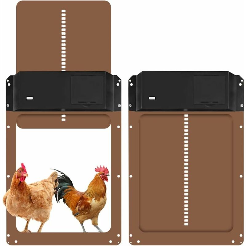 Trappe de Poulet Automatique, ouvre-Porte poulailler avec capteur de lumière, Poulet Coop pour élever en Toute sécurité, volet électrique avec Rails