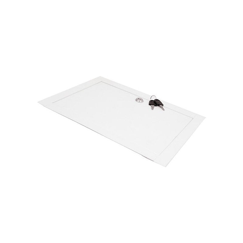 Jardibricodeco - Trappe de visite en métal blanc laqué serrure 20x40cm